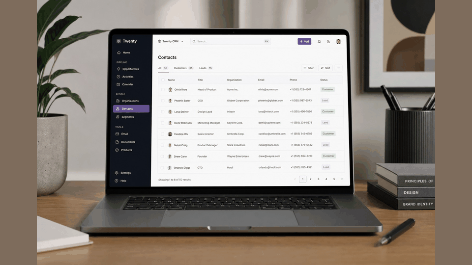 twenty crm интерфейс CRM